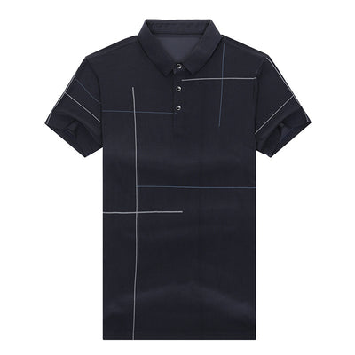 Polo shirt with printed lapel and ice silk