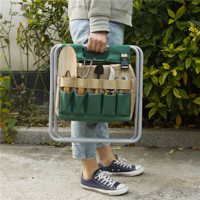 Gardening Stool With Tote Bag Chair