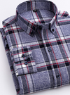 Cotton Plaid Shirt Men's Long-Sleeved Cotton Fleece Shirt