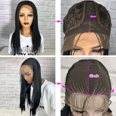 13x6 Braided Wigs Synthetic Lace Front Wig Blac