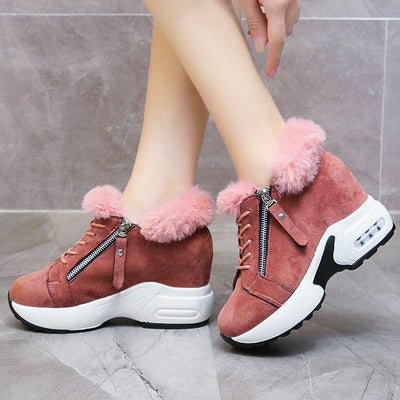 Women's Boots Warm Plush Winter Shoes  Height Boots