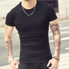 Mens Short Sleeve O-neck Slim T Shirt