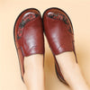 Leather Soft Sole Middle-aged And Elderly Flat-bottomed Casual Grandma Shoes