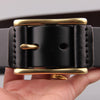 Brass Buckle Men's Belt Casual Denim