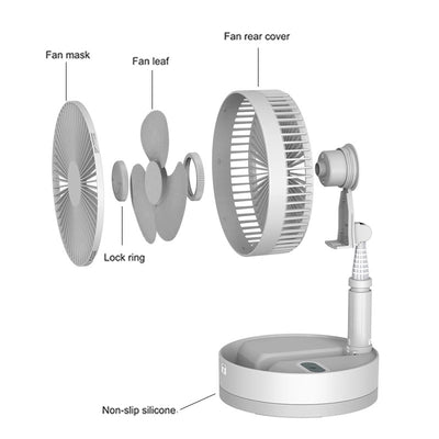 Rechargeable Folding Stand Fan