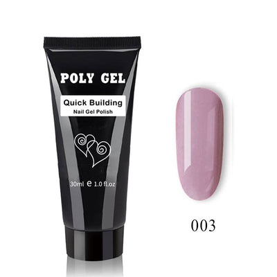 14pcs/kit Poly Gel Kits 30g French Nail Art Clear Camouflage Color Nail Tip Form Crystal UV Gel Polygel Slice Brush Nail Gel