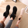 Rabbit Fur Round Toe And Velvet Platform Snow Boots